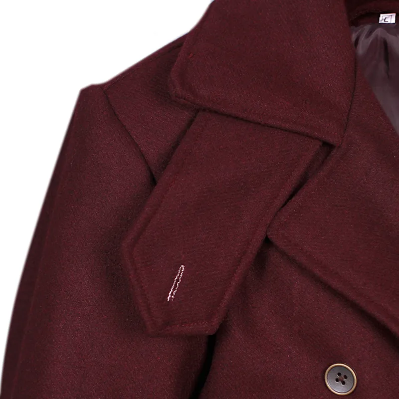 Men's Classic Double Breasted Wool Blend Overcoat - Image 6