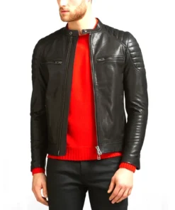 Men's Genuine Lambskin Black Leather Jacket