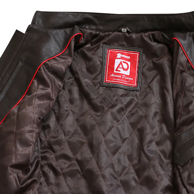 Distressed Dark Brown Biker Leather Jacket For Men - Image 5