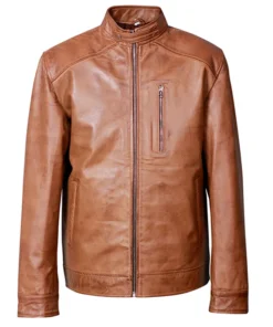 Men's Ionic Brown Biker Genuine Leather Jacket