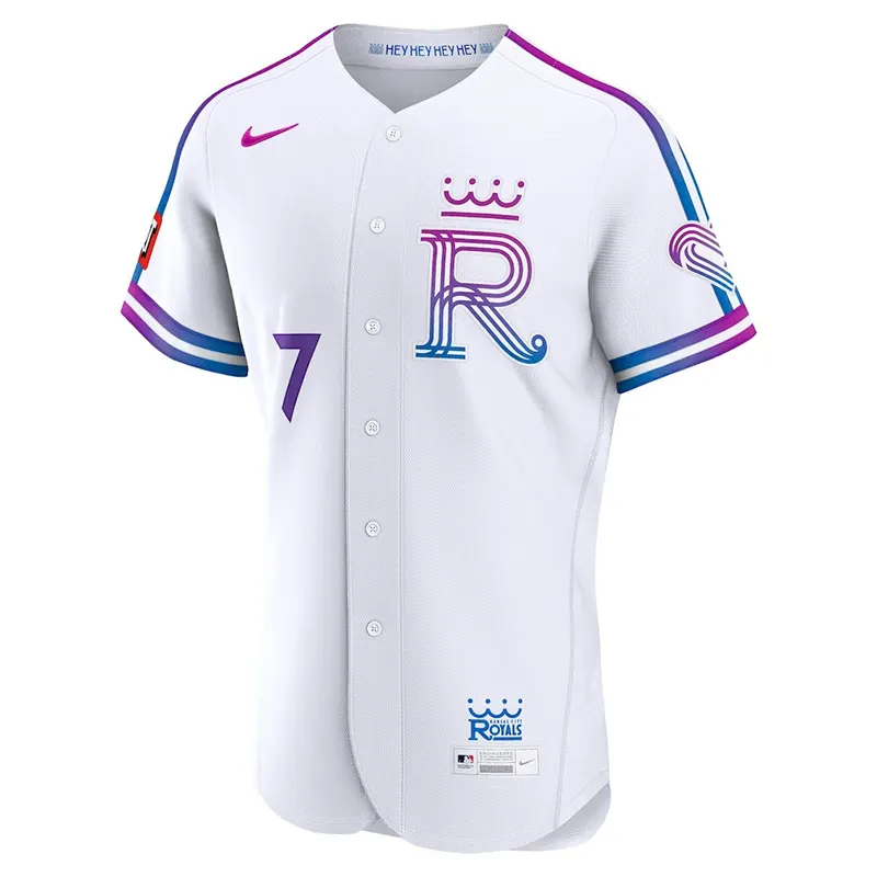 Mens Kansas City Royals Bobby Witt Jr. Nike Patch Jersey - Image 3