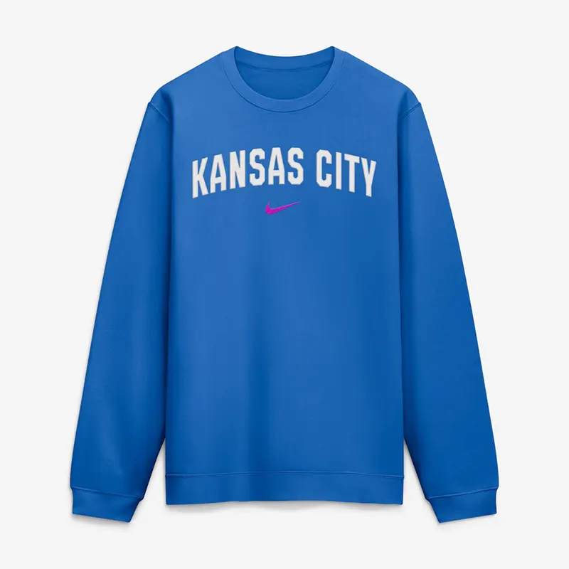 Mens Kansas City Royals Nike Blue 2026 City Connect Club 2-Hit Sweatshirt - Image 2