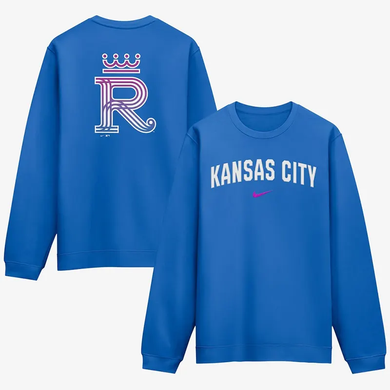 Mens Kansas City Royals Nike Blue 2026 City Connect Club 2-Hit Sweatshirt - Image 3