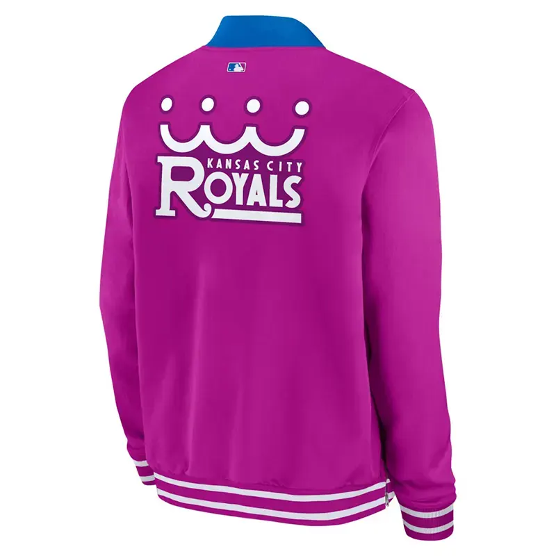 Mens Kansas City Royals Nike Purple 2026 Full-Zip Bomber Jacket - Image 3
