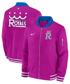 Mens Kansas City Royals Nike Purple 2026 Full-Zip Bomber Jacket