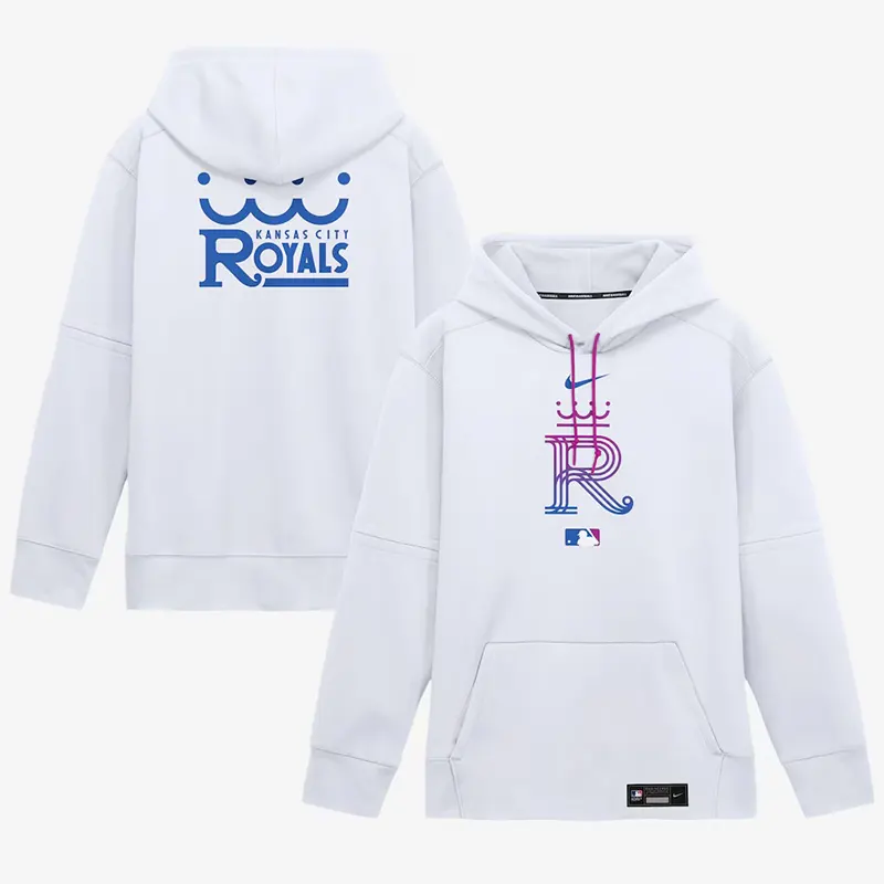 Mens Kansas City Royals Nike White 2026 City Connect Authentic Collection Therma-FIT Hoodie - Image 3
