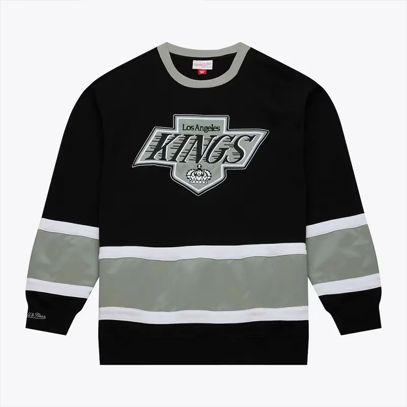 Mens Los Angeles Kings Mitchell & Ness Satin Insert Fleece Crew