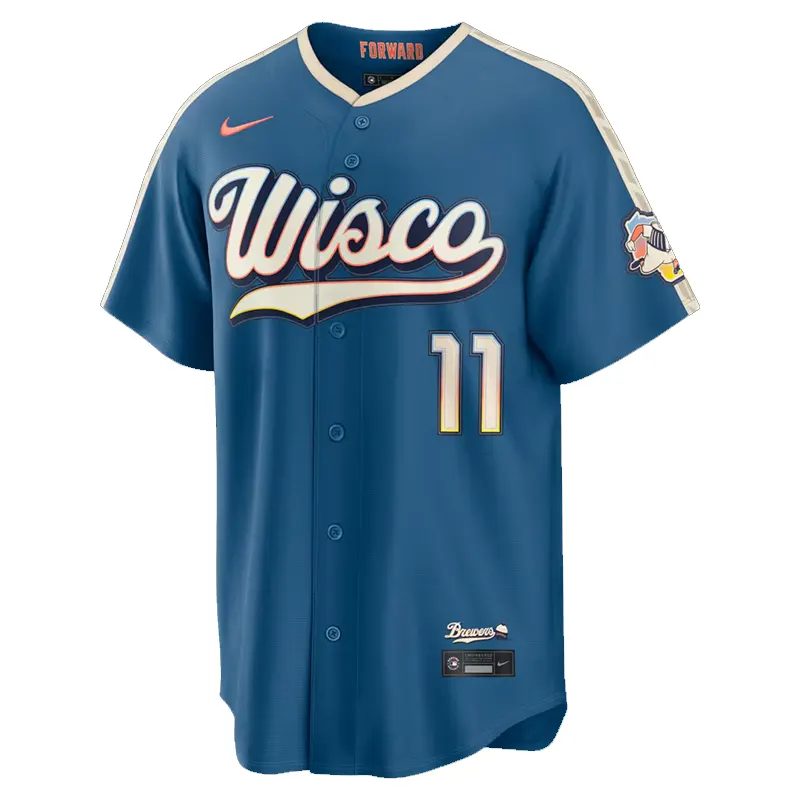 Mens Milwaukee Brewers Jackson Chourio Nike Stadium Jersey - Image 2