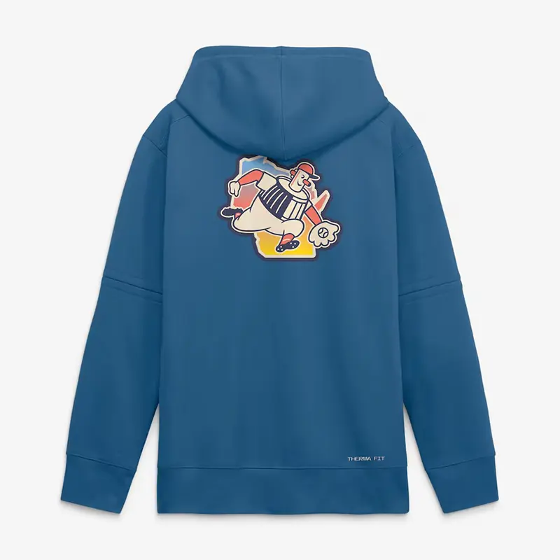 Mens Milwaukee Brewers Nike Blue 2026 City Connect Authentic Collection Therma-FIT Hoodie - Image 3