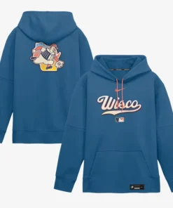 Mens Milwaukee Brewers Nike Blue 2026 City Connect Authentic Collection Therma-FIT Hoodie