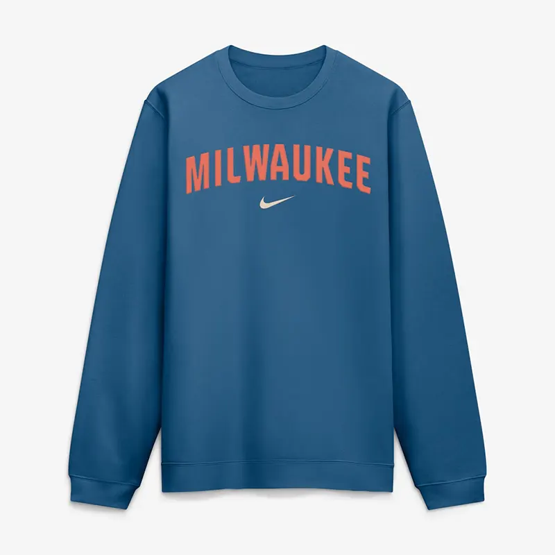 Men's Milwaukee Brewers Nike Blue 2026 City Connect Club 2-Hit Sweatshirt - Image 3