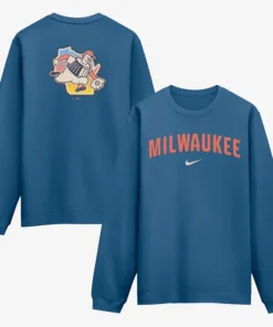 Men's Milwaukee Brewers Nike Blue 2026 City Connect Club 2-Hit Sweatshirt