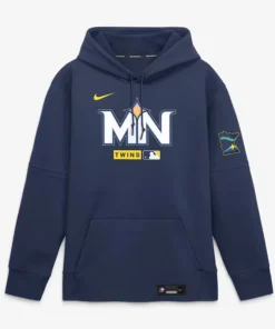 Mens Minnesota Twins Nike Navy Authentic Collection City Connect Therma-FIT Hoodie