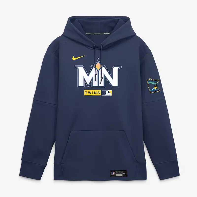 Mens Minnesota Twins Nike Navy Authentic Collection City Connect Therma-FIT Hoodie