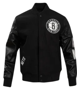 Men’s NBA Brooklyn Nets Black Varsity Jacket