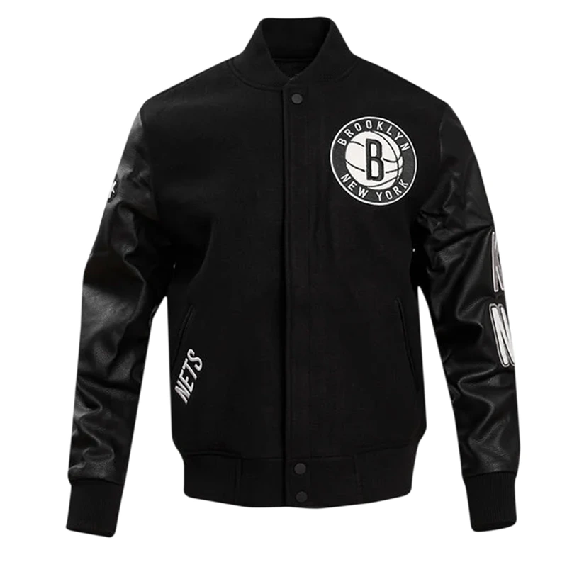 Men’s NBA Brooklyn Nets Black Varsity Jacket