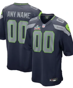 Mens Nike College Navy Seattle Seahawks Super Bowl LX Patch Game Jersey