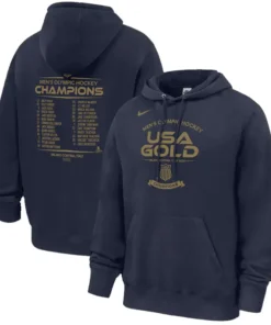 Mens Nike USA Hockey 2026 Winter Olympics Gold Medal Roster Club Fleece Hoodie