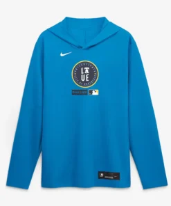 Mens Philadelphia Phillies Nike Blue City Connect Dri-FIT Long Sleeve Hooded T-Shirt