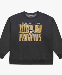 Mens Pittsburgh Penguins Mitchell & Ness Downtown Fleece Crew