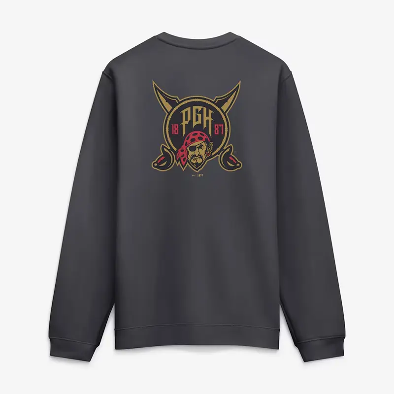 Mens Pittsburgh Pirates Nike Anthracite 2026 City Connect Club 2-Hit Sweatshirt - Image 3
