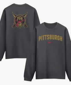 Mens Pittsburgh Pirates Nike Anthracite 2026 City Connect Club 2-Hit Sweatshirt