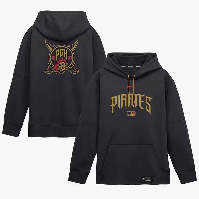 Mens Pittsburgh Pirates Nike Black 2026 City Connect Authentic Collection Therma-FIT Hoodie