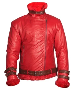 Men's Red Shearling Leather Jacket