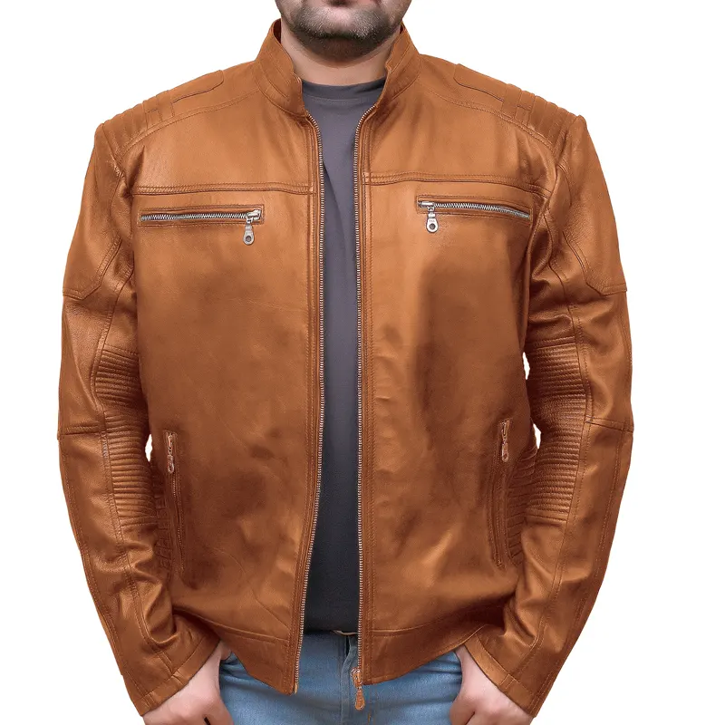 Vintage Streetwear Retro Biker Leather Jacket - Image 3
