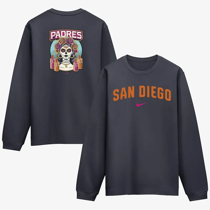Men's San Diego Padres Nike Obsidian 2026 City Connect Club 2-Hit Sweatshirt