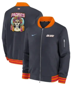 Mens San Diego Padres Nike Obsidian 2026 Full-Zip Bomber Jacket