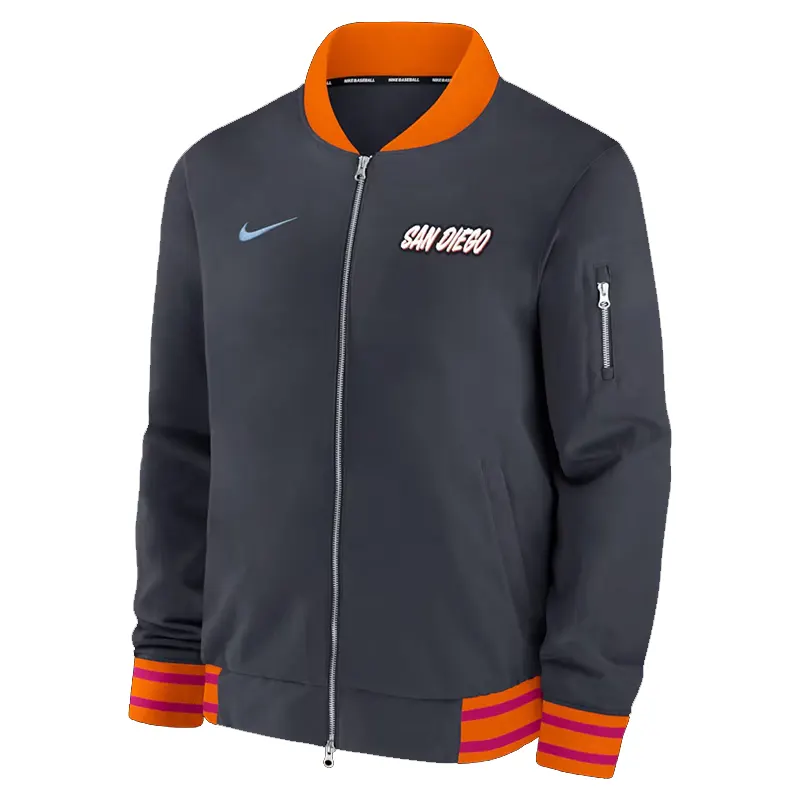 Mens San Diego Padres Nike Obsidian 2026 Full-Zip Bomber Jacket - Image 2