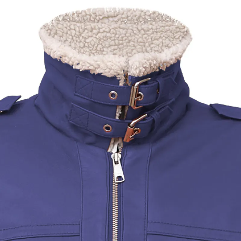 Men's Shearling Collar Leather Jacket - Image 6