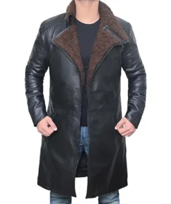 Men's Shearling Real Leather Trench Coat