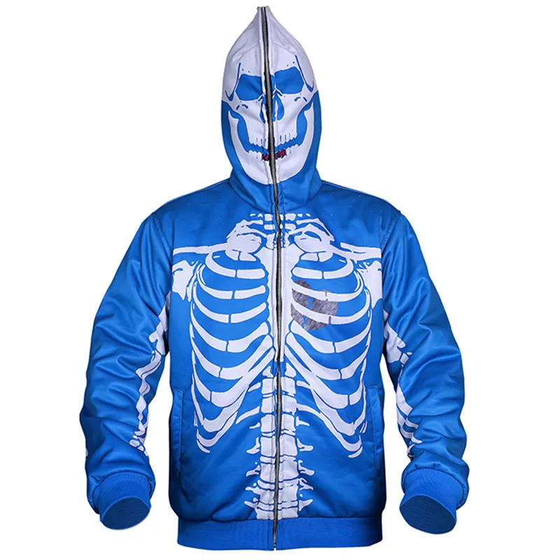 Men's Skeleton Bones Skull Hooded Sweatshirt