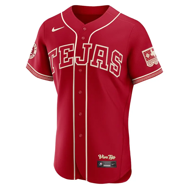 Mens Texas Rangers Corey Seager Nike Red Patch Jersey - Image 2