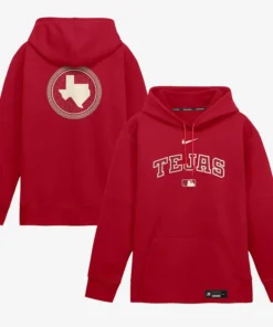 Mens Texas Rangers Nike Red 2026 City Connect Authentic Collection Therma-FIT Hoodie