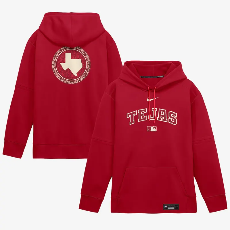 Mens Texas Rangers Nike Red 2026 City Connect Authentic Collection Therma-FIT Hoodie