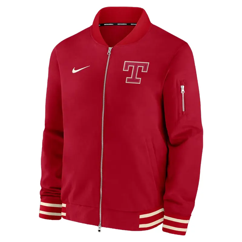 Mens Texas Rangers Nike Red Full-Zip Bomber Jacket