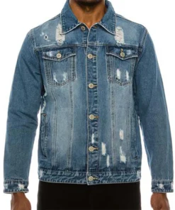 Mens World Tour Blue Denim Jacket