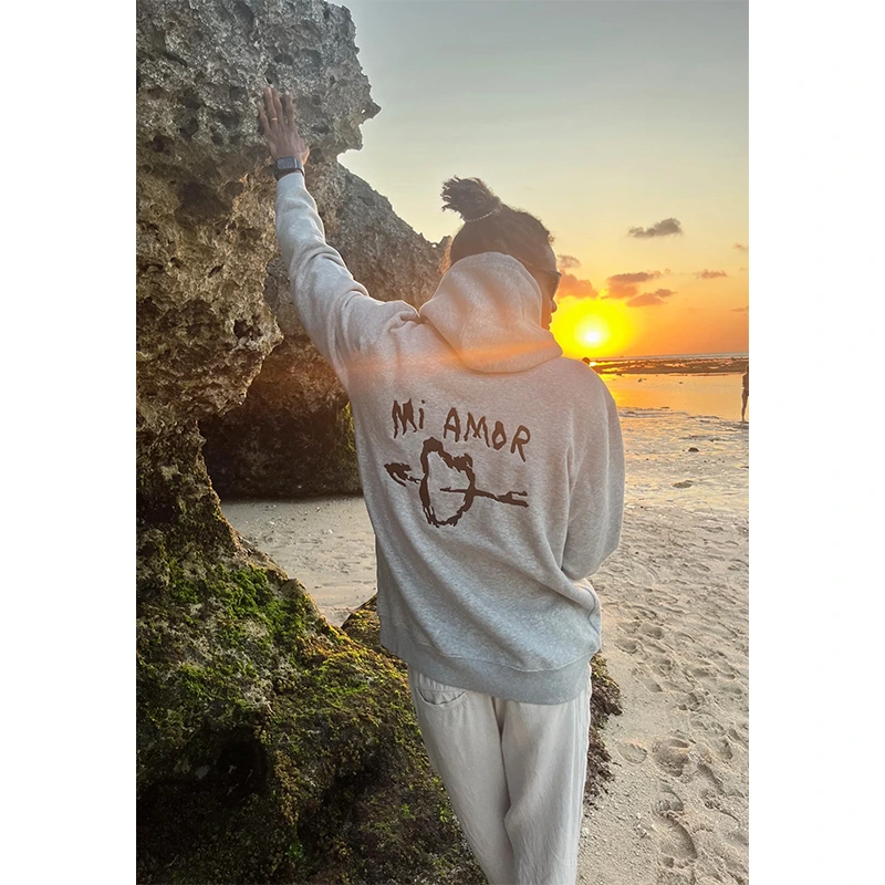 Mi Amor Grey Hoodie - Image 6