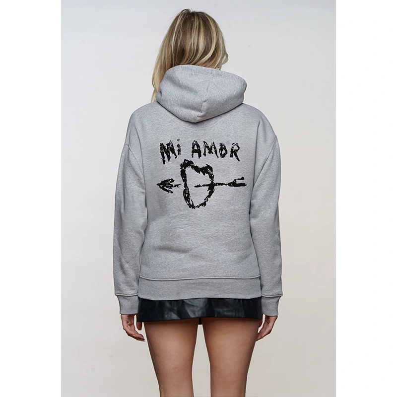 Mi Amor Grey Hoodie - Image 5
