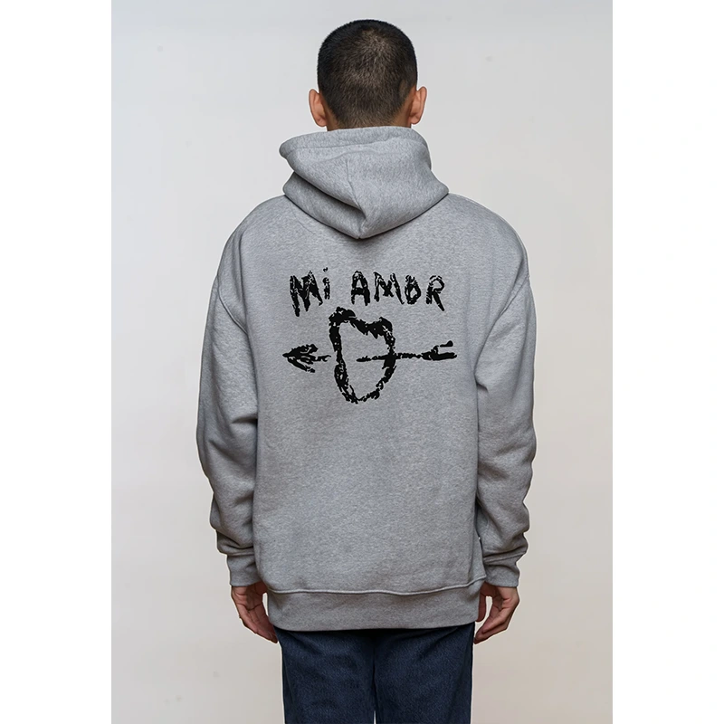 Mi Amor Grey Hoodie - Image 4