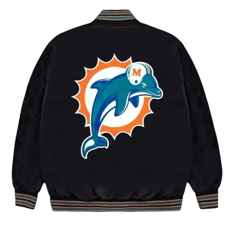 Miami Dolphins Aqua Bomber Jacket - Image 2