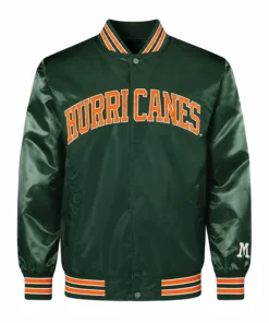 Miami Hurricanes Green Satin Jacket