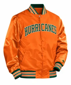 Miami Hurricanes Orange Satin Jacket