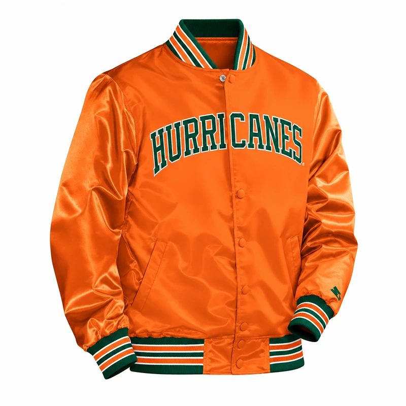 Miami Hurricanes Orange Satin Jacket