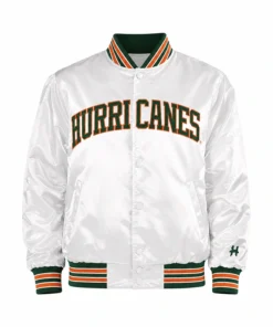 Miami Hurricanes White Satin Jacket