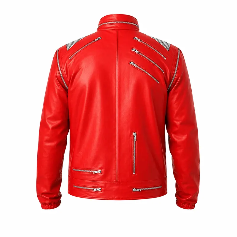 Michael Jackson Beat It Red Leather Jacket - Image 2