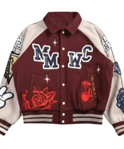 Mickey Mouse Wolves Club Rudy Maroon Letterman Jacket